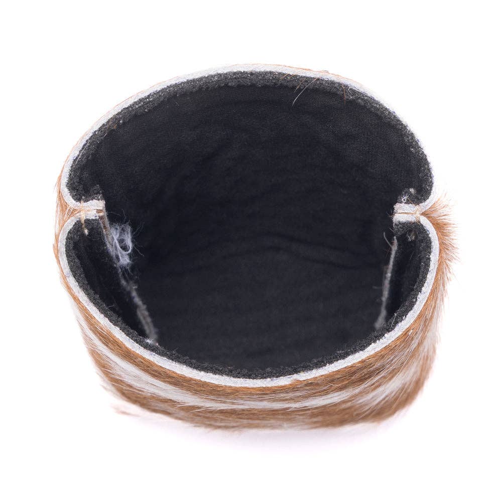 Birch Valley Cowhide Leather Koozie in Toffee Cream
