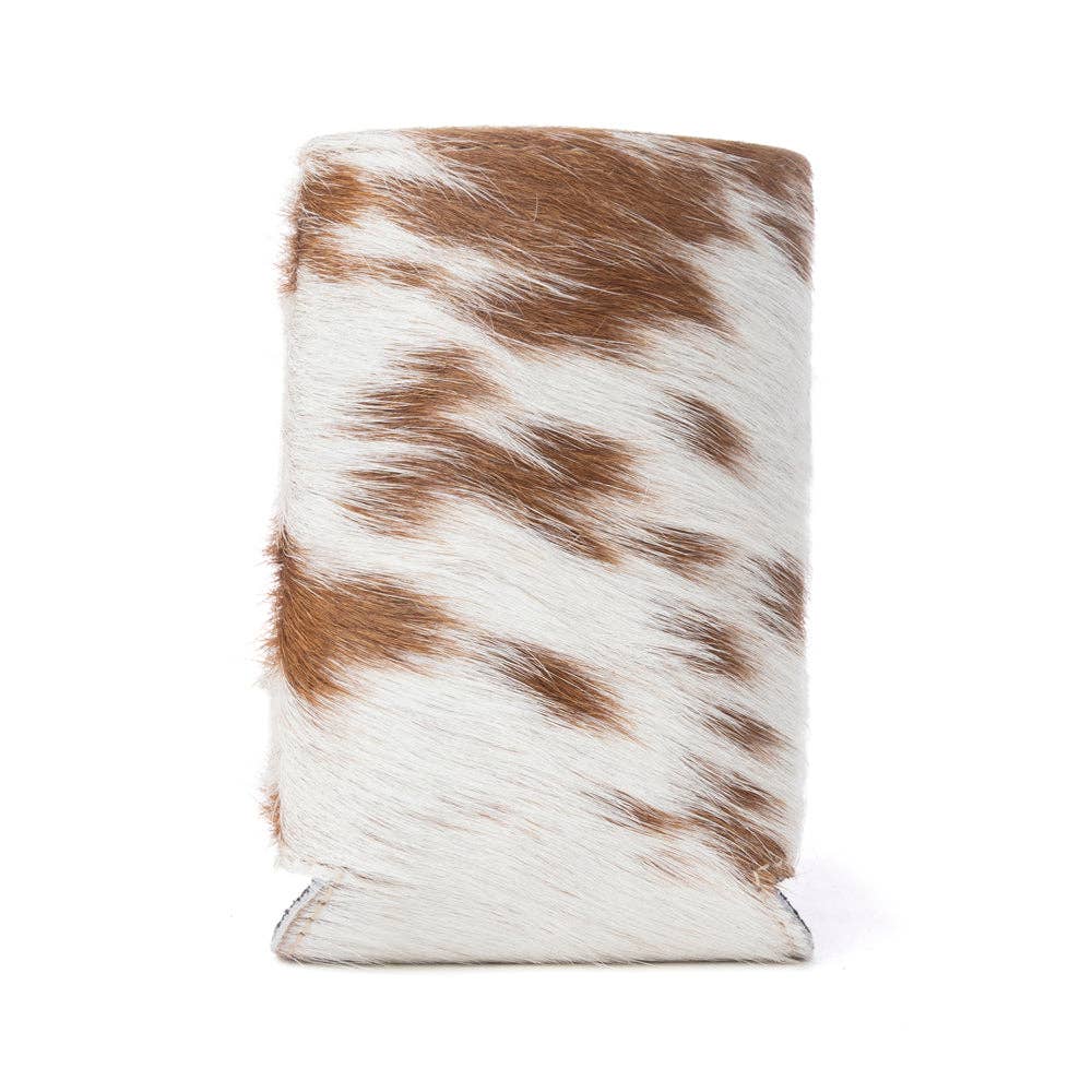 Birch Valley Cowhide Leather Koozie in Toffee Cream