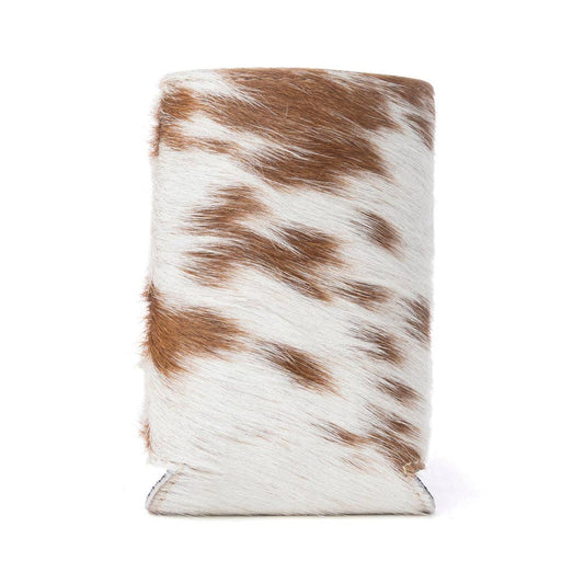 Birch Valley Cowhide Leather Koozie in Toffee Cream