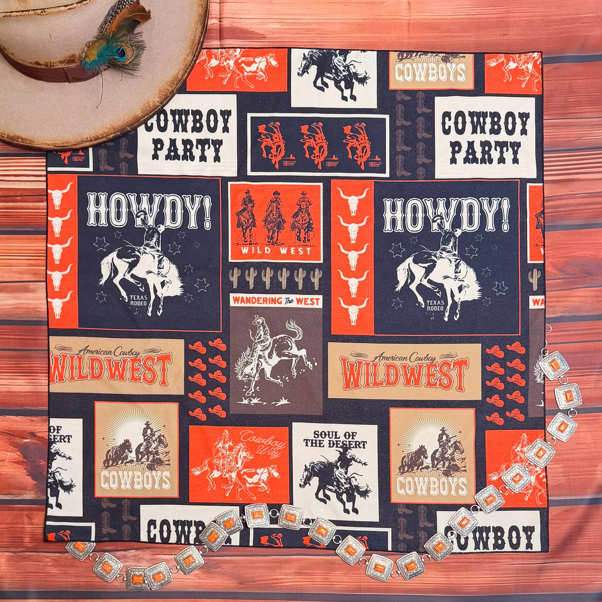 Cowboy Collage Wild Rag