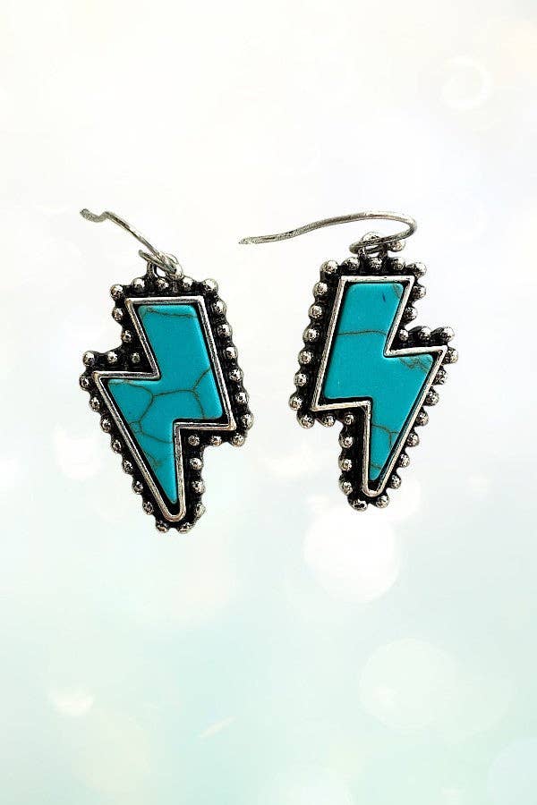 WESTERN TQ THUNDER BOLT DANGLE EARRING