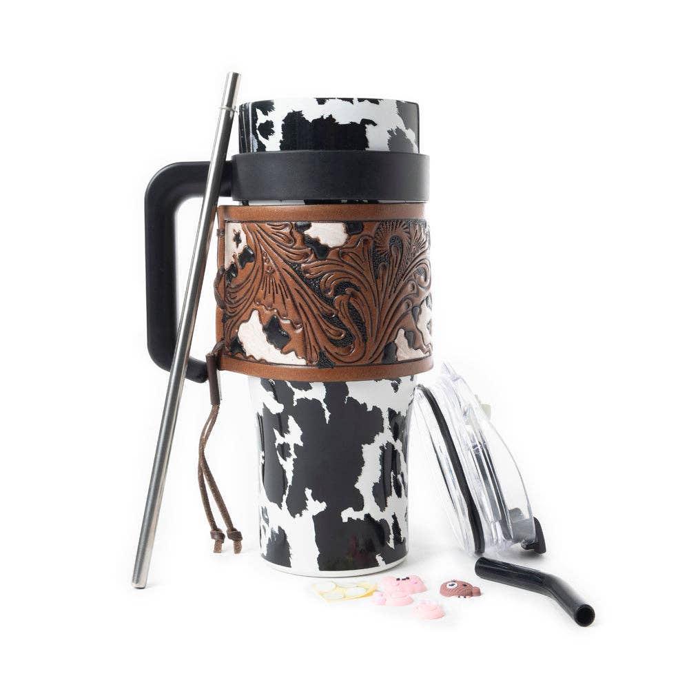 Myra Wide Wyoming Tumbler In Black and White