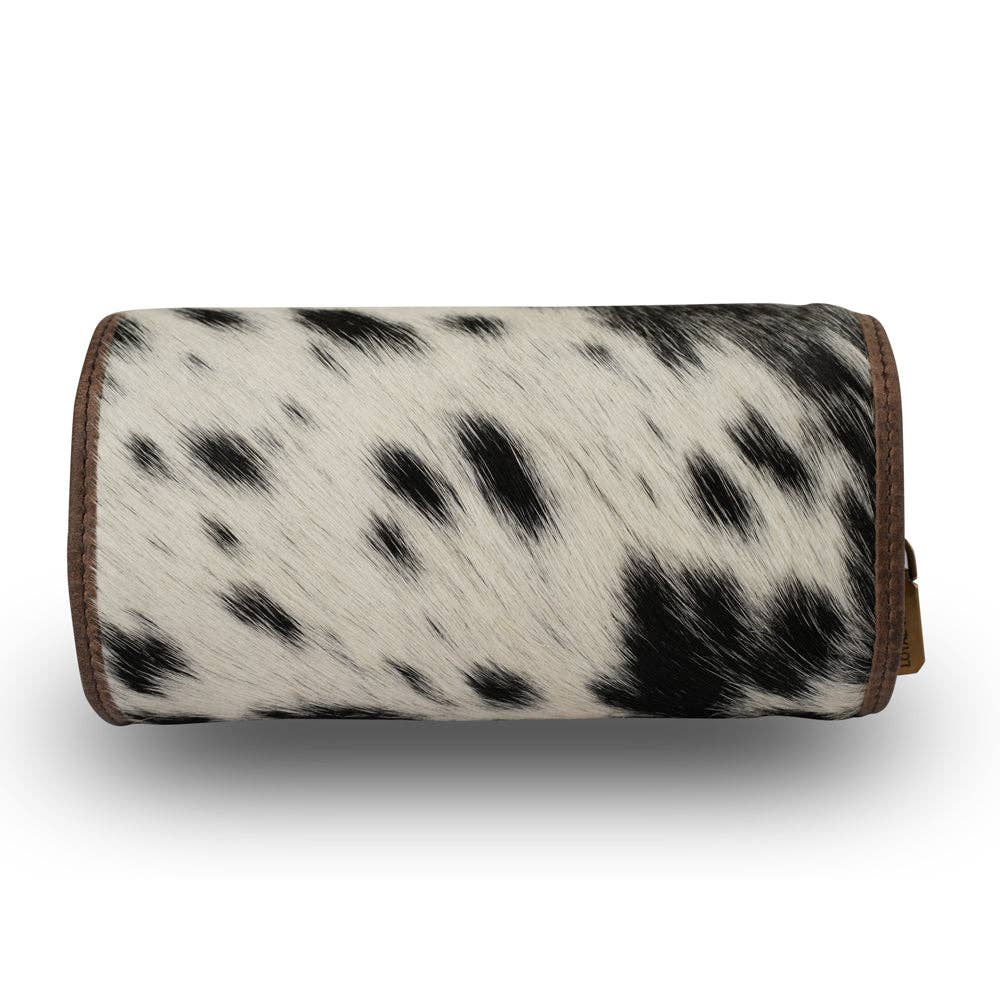 Canyon Jewelery Case - Black & White Cowhide