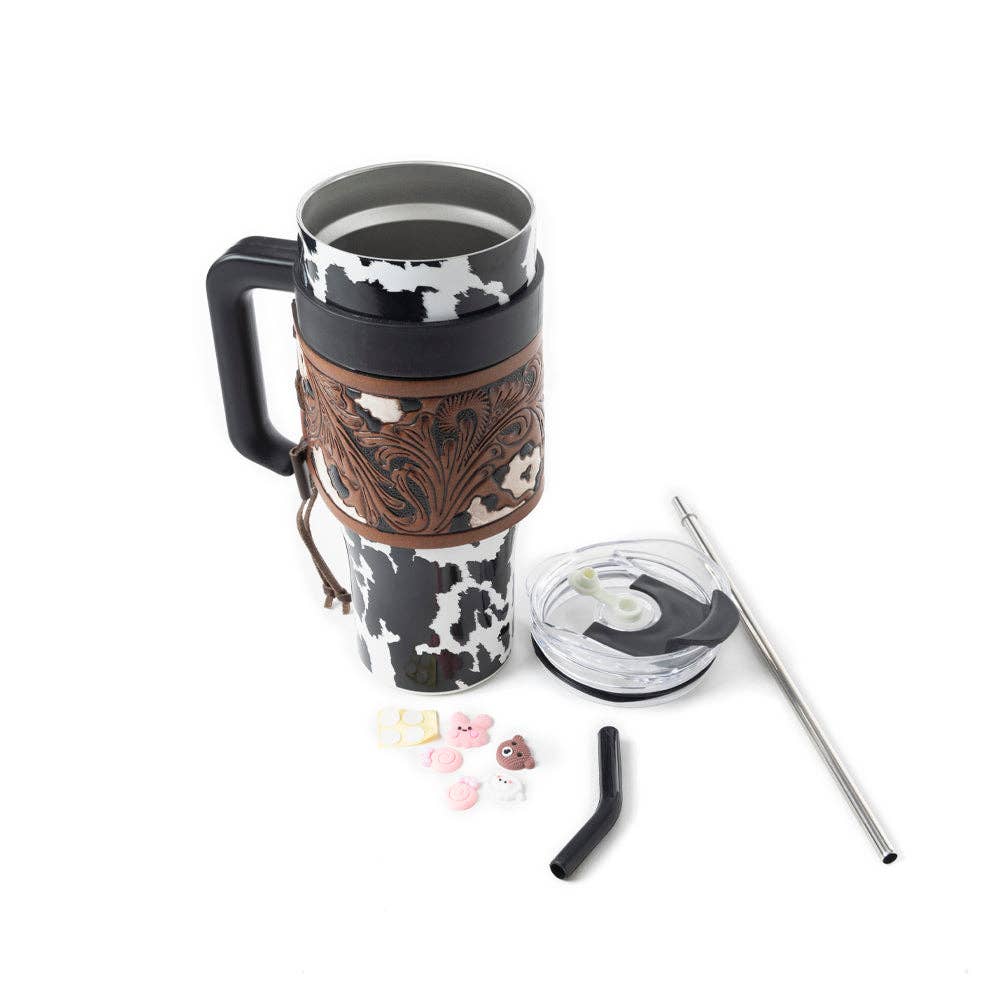 Myra Wide Wyoming Tumbler In Black and White