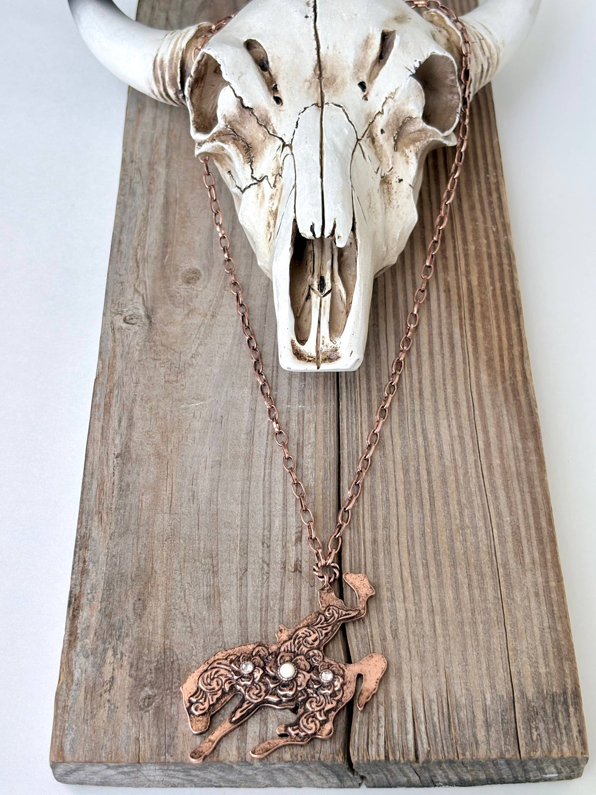 Western Style Rodeo, Lightning Turquoise Pendant Necklace