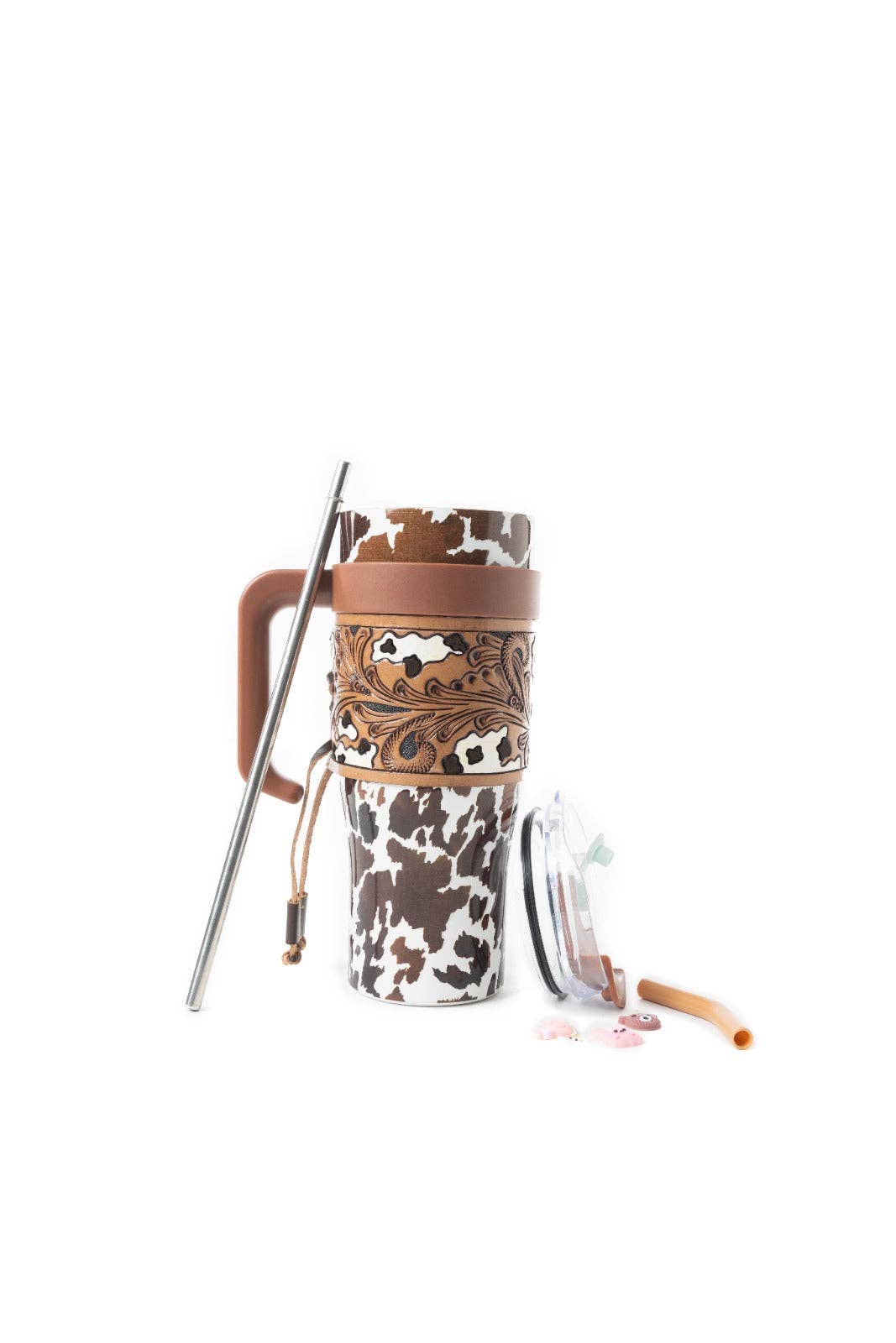 Myra Wide Wyoming Tumbler In Brown and White