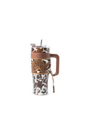 Myra Wide Wyoming Tumbler In Brown and White