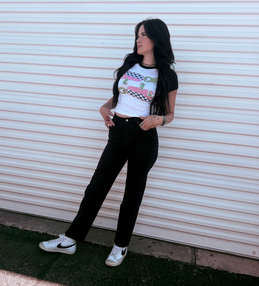 Checkered Spurs Baby Tee