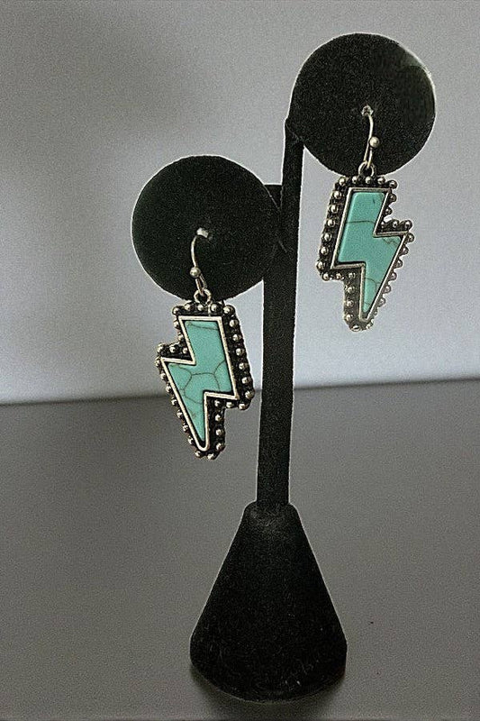 WESTERN TQ THUNDER BOLT DANGLE EARRING