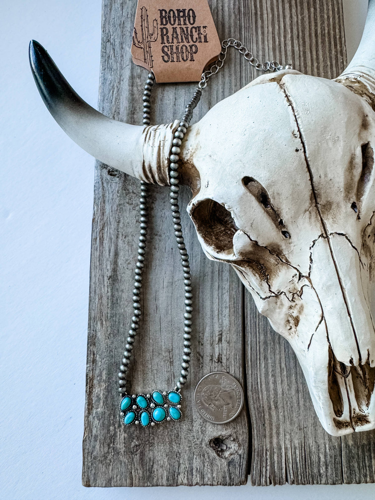 Western Cluster Bar Necklace 