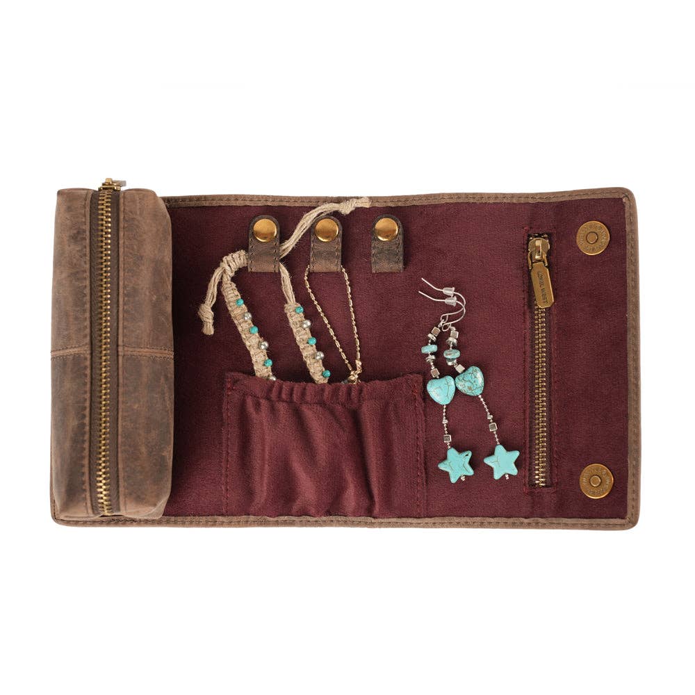 Canyon Jewelery Case - Black & White Cowhide