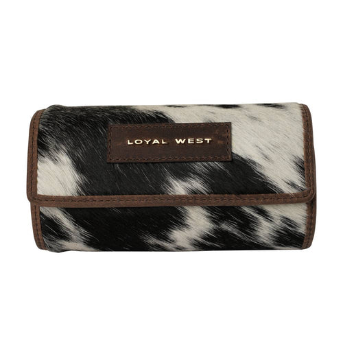 Canyon Jewelery Case - Black & White Cowhide