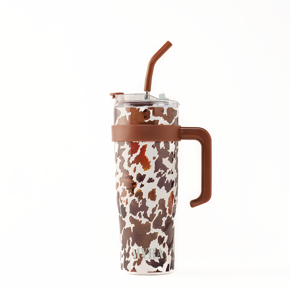 Myra Wide Wyoming Tumbler In Brown and White