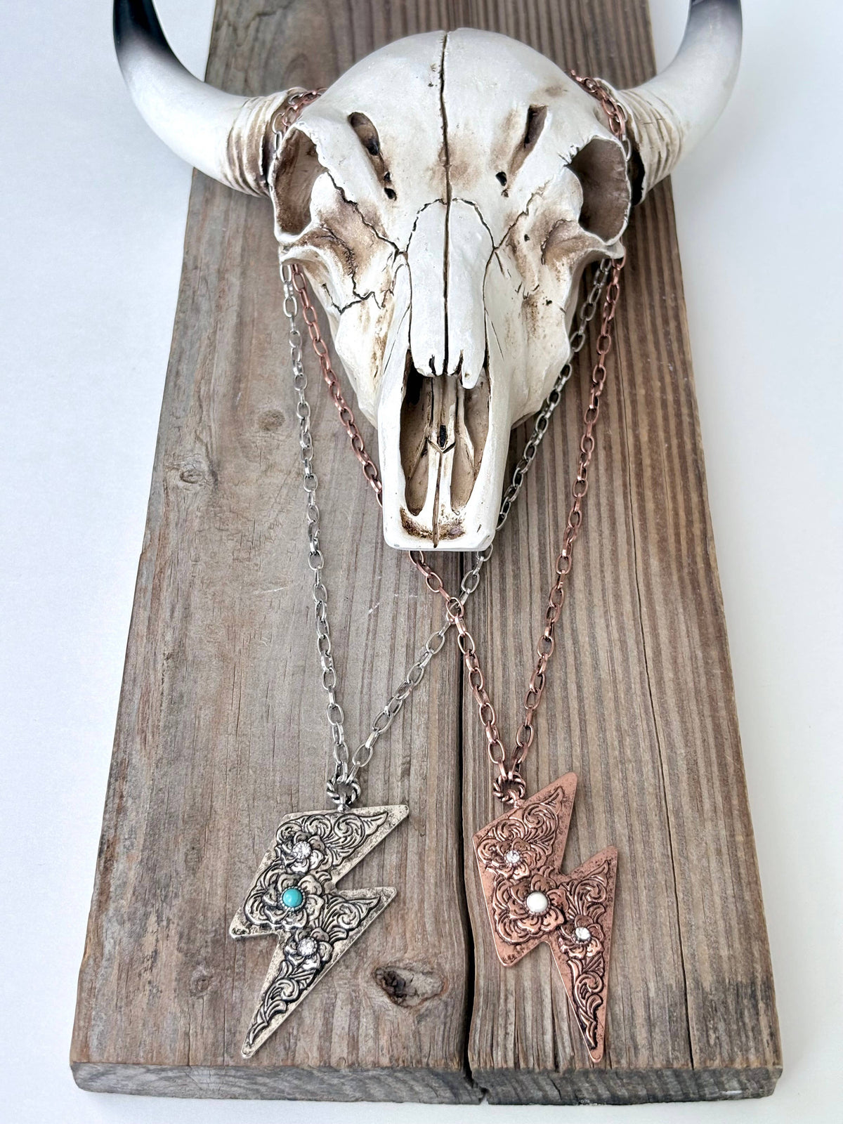 Western Style Rodeo, Lightning Turquoise Pendant Necklace