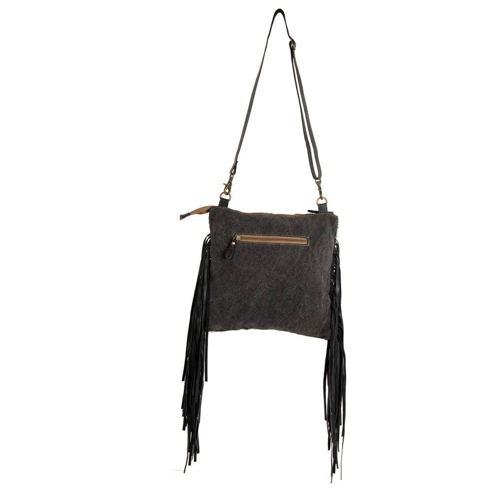 Myra Tumbleweed Trail Fringed Hand-Tooled Bag