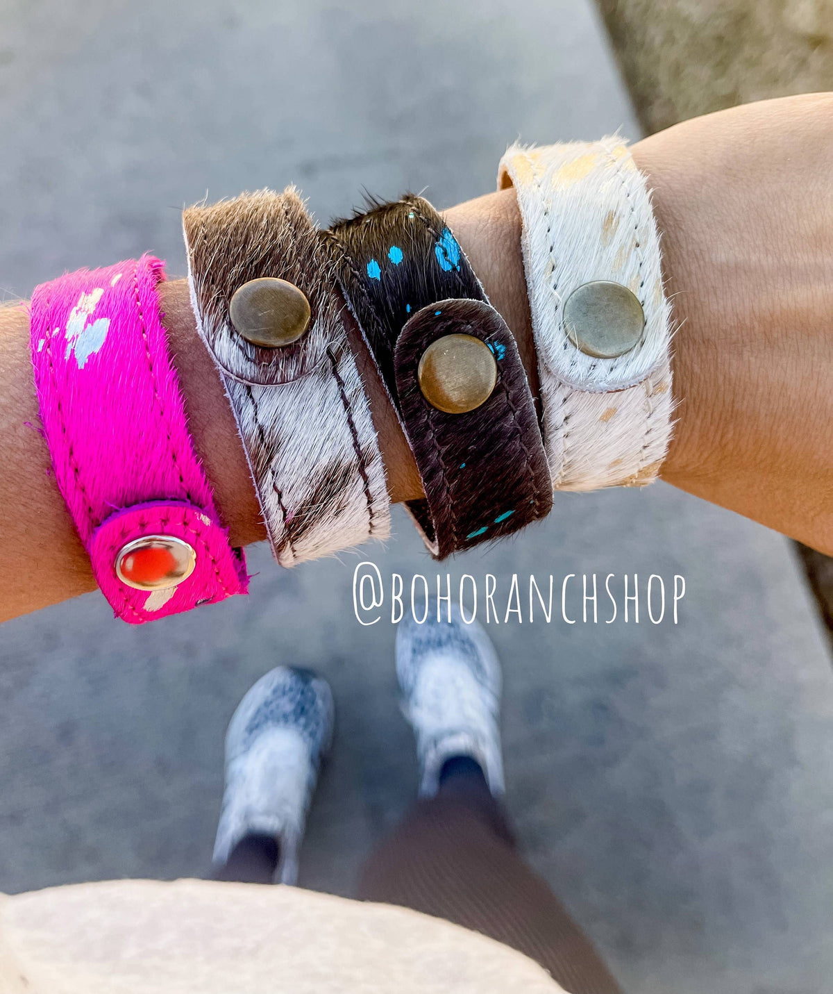 Western Hair on Cowhide Cuff Bracelet