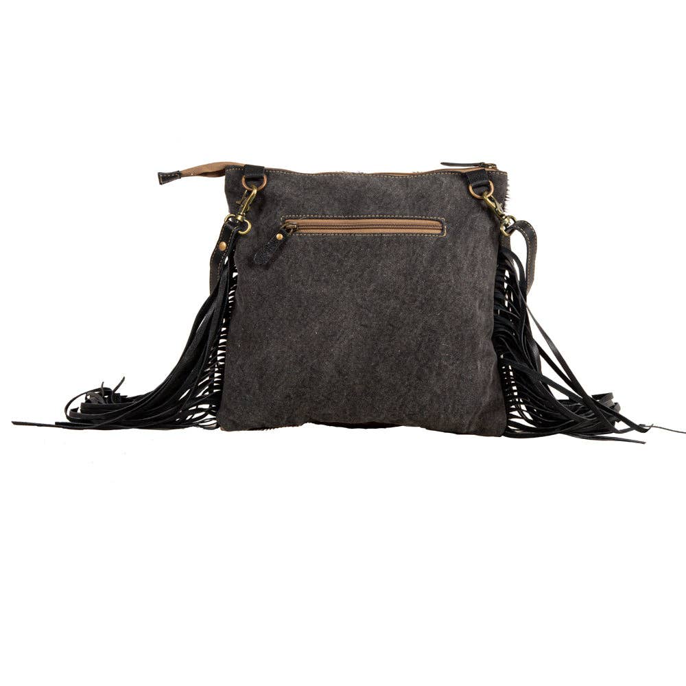 Myra Tumbleweed Trail Fringed Hand-Tooled Bag