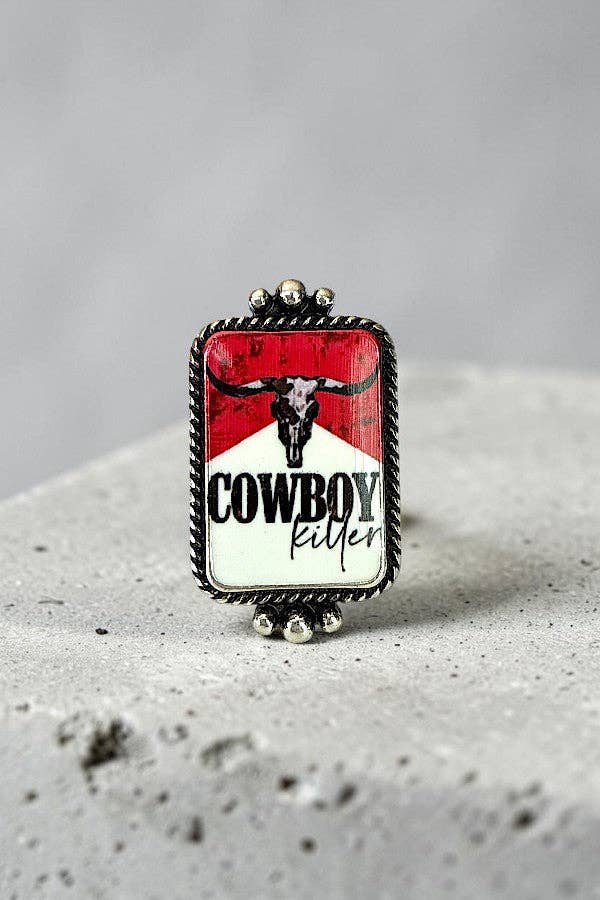 WESTERN VINTAGE COWBOY KILLER CUFF RING
