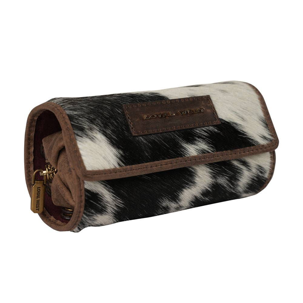 Canyon Jewelery Case - Black & White Cowhide