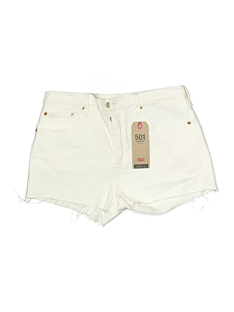 White Levi Shorts